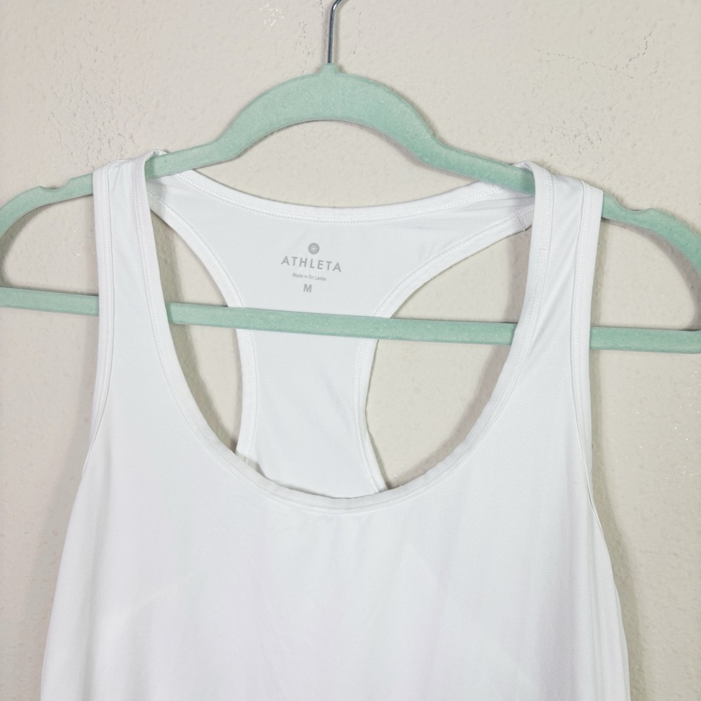 Athleta White Racerback Tank Top size Medium - Picture 5 of 8